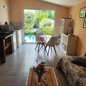 F2 privatif avec chambre et salle de bain privées et séparées chez l habitant nous aimons l appeler le Studio, mais il s agit d' un petit F2 avec chambre séparée ainsi que la salle de bain et les toil